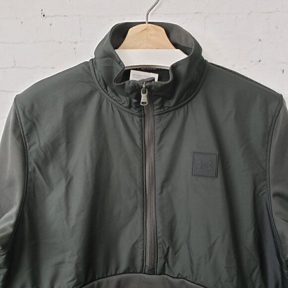 Under Armour Fleece 1/2 Zip Mens Size S Baroque Green Pullover Jacket NEW - Picture 3 of 10